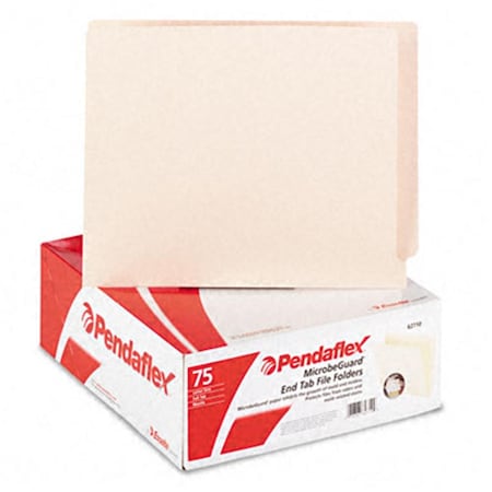 Pendaflex Pendaflex 62710 MicrobeGuard File Folders- Straight Cut- End Tab- Letter- Manila- 75/Box 62710